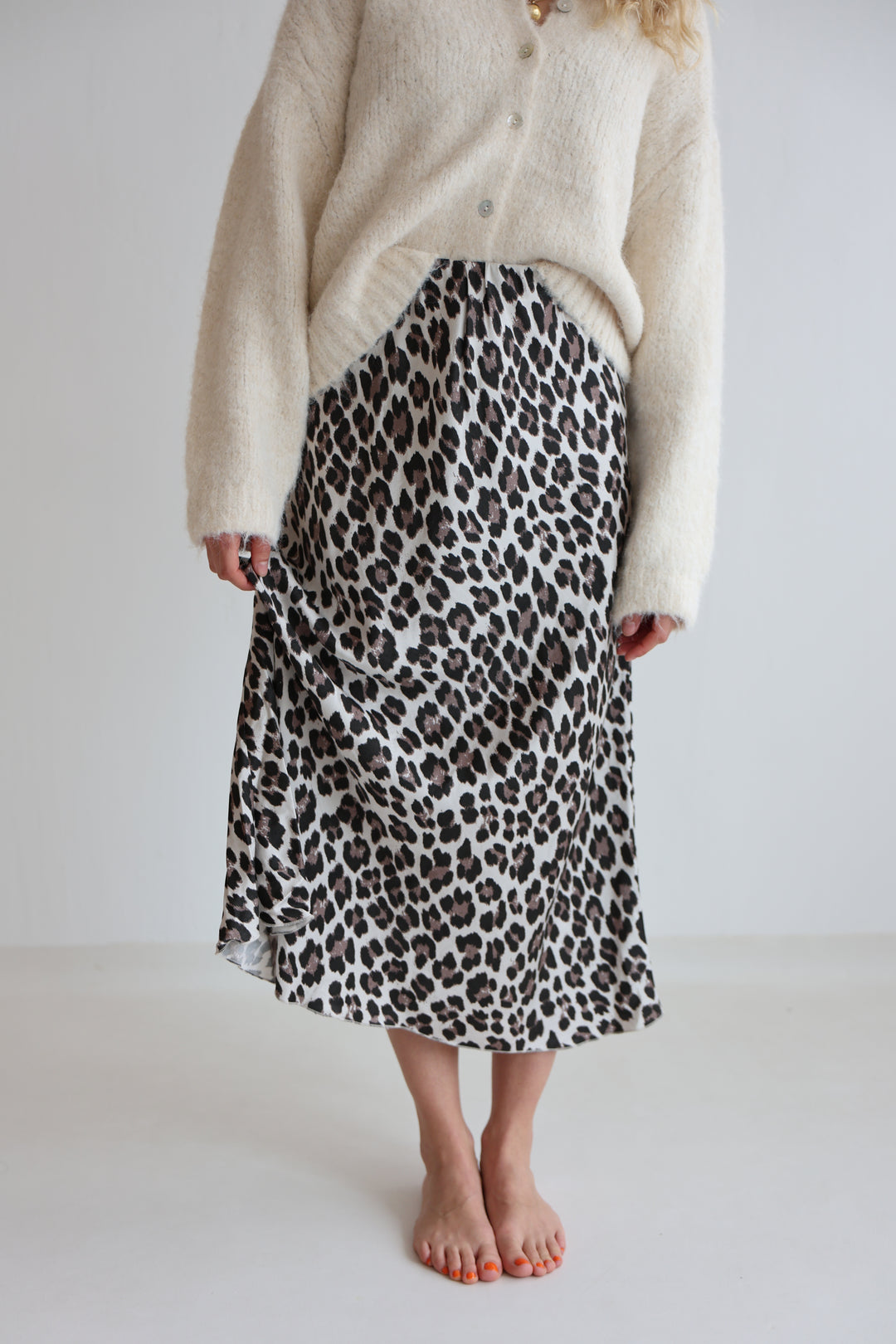 Langer Rock mit Leoprint Lion
