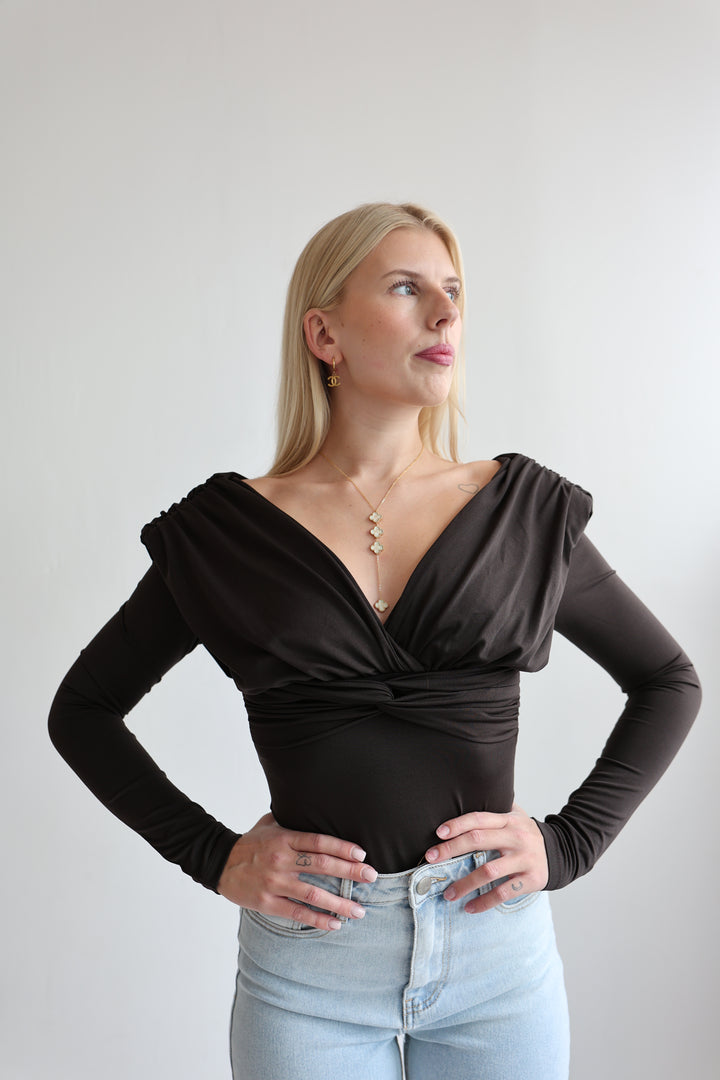 Drapiertes Wickel-Shirt Cassy