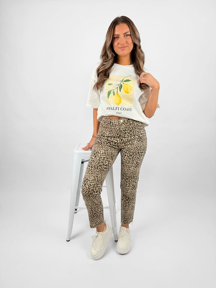 Mom Jeans mit Leoprint (3102)