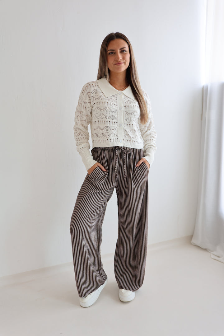 Lange Musselinhose mit Streifen Little Lines
