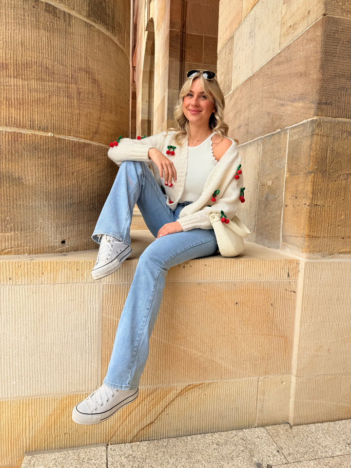 Offener Cardigan Cherry
