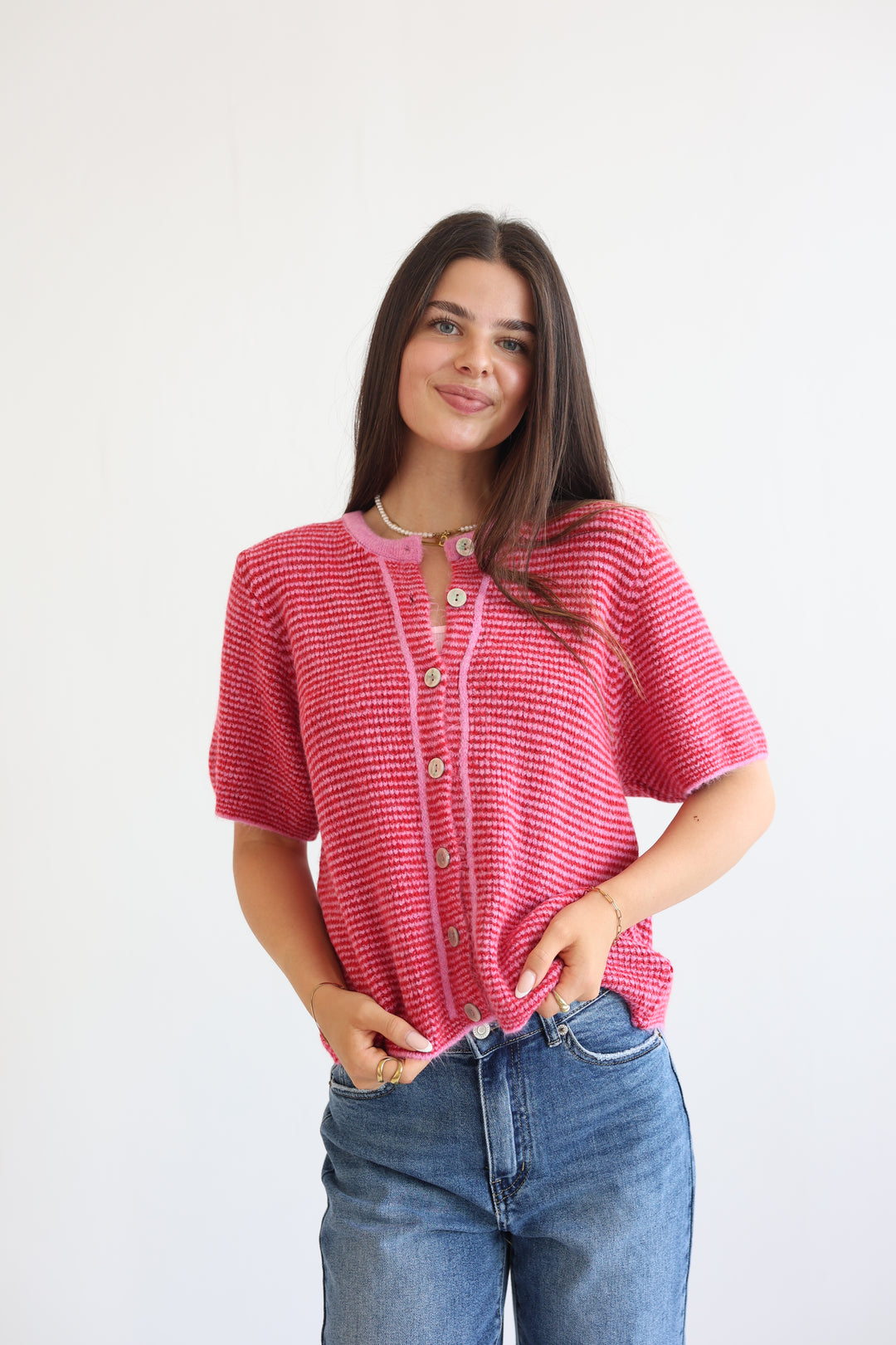 Little French Stripe Cardigan
