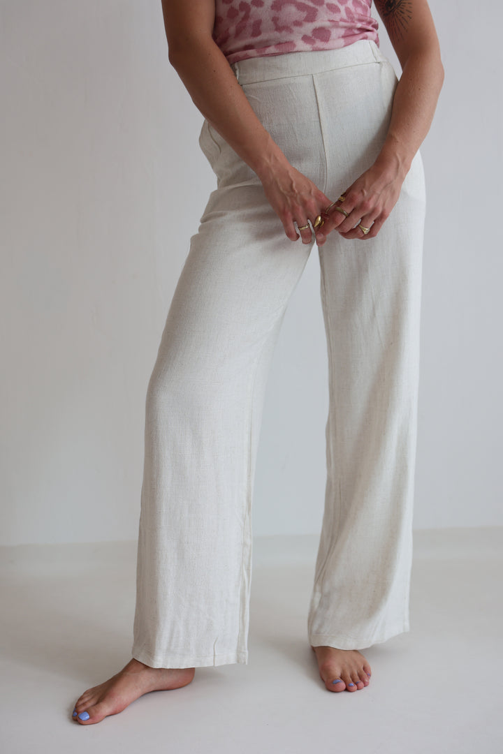 Soft Sand Linen Trousers