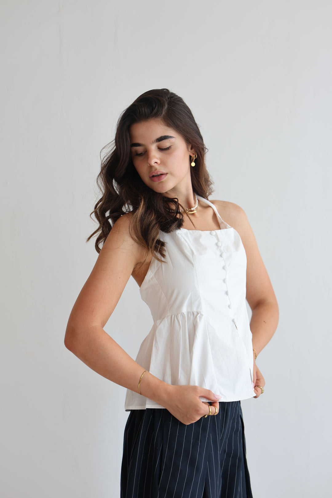 Coconut Cream Peplum Top