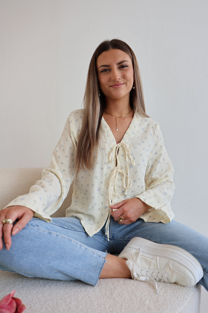 Musselinbluse zum Binden Rosebow