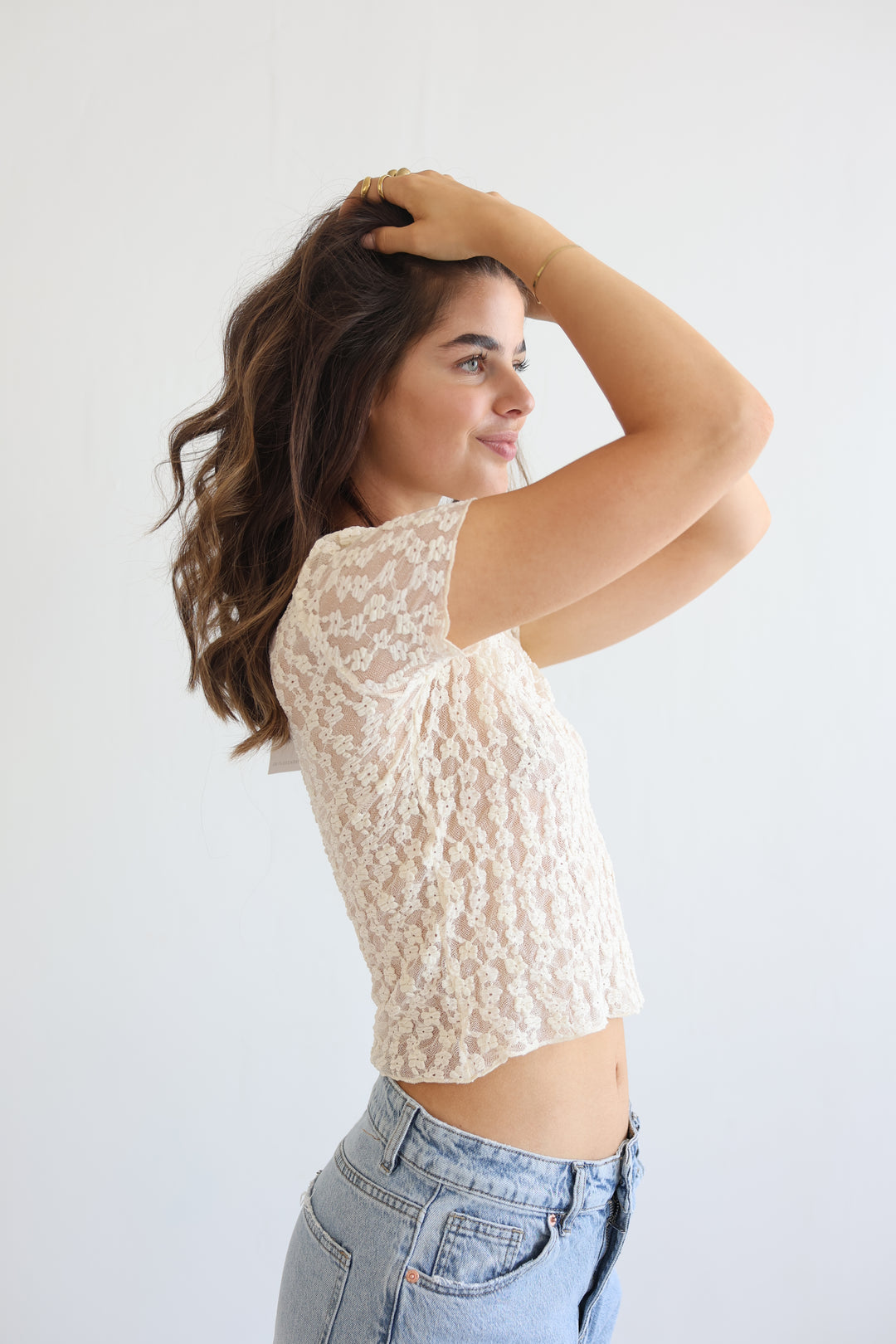 Milky Bloom Lace T-Shirt