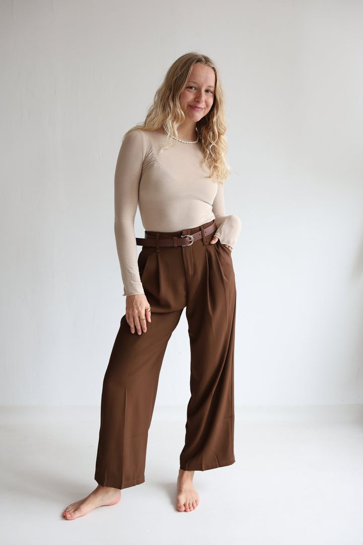 Bundfaltenhose mit Gürtel Anna