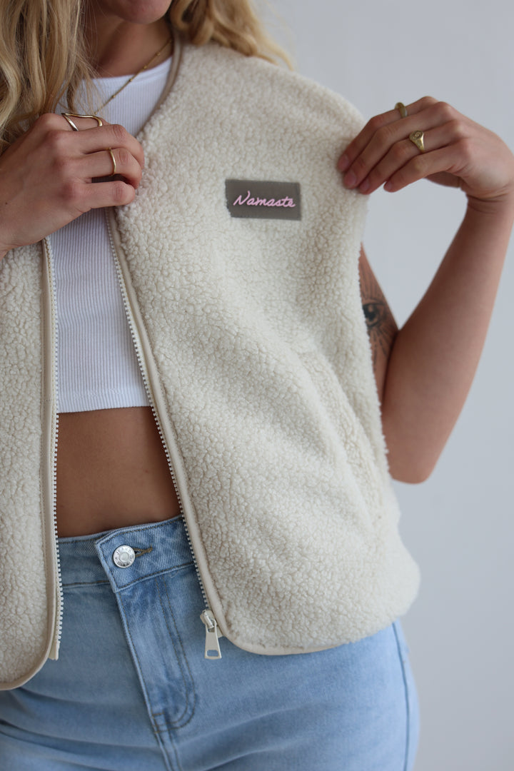 Teddy Zip Vest Namaste