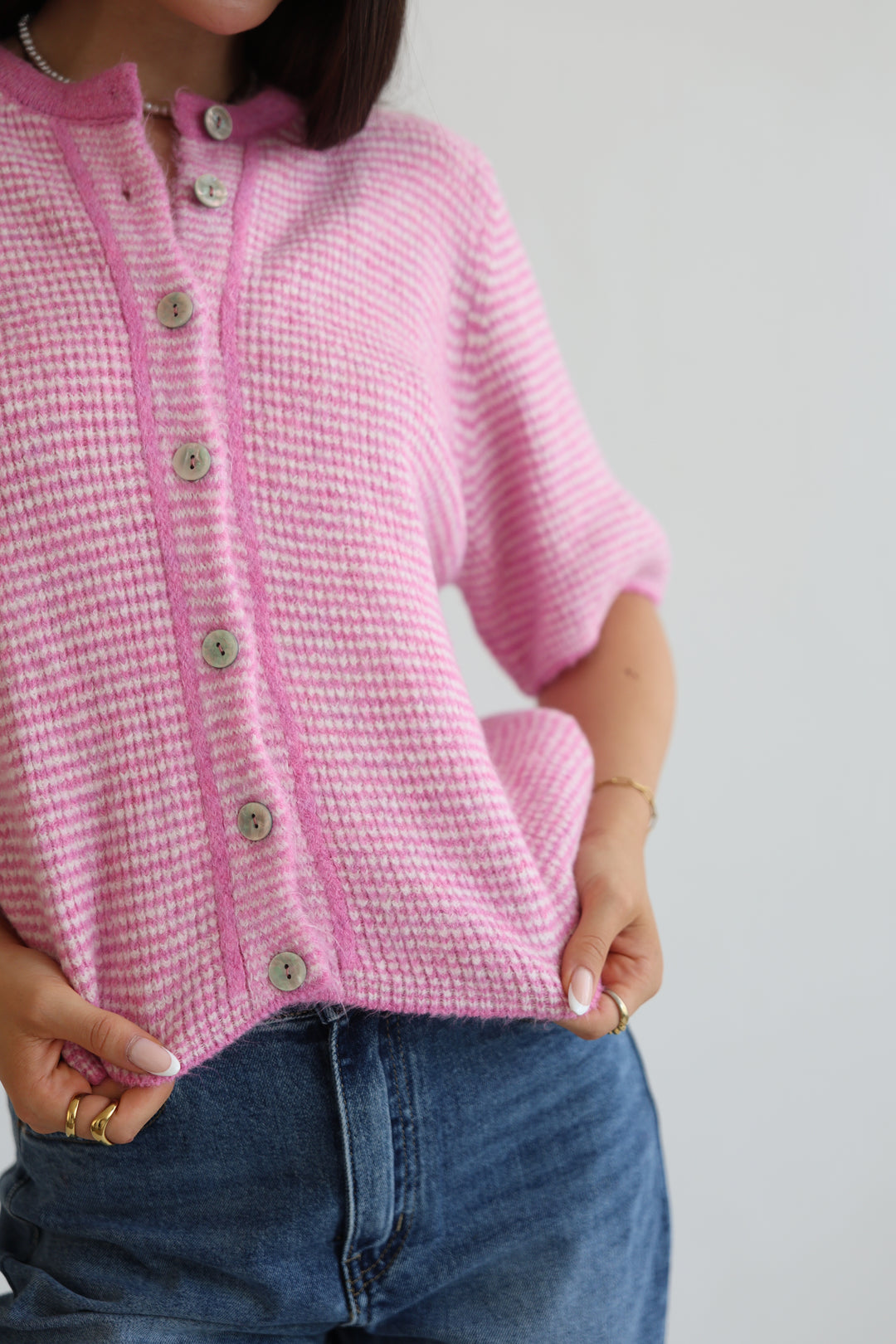 Little French Stripe Cardigan