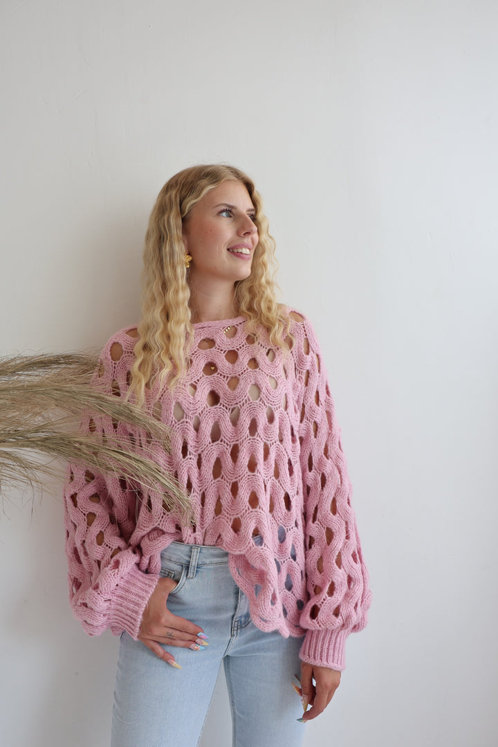 Grober Lochstrickpullover Cassy
