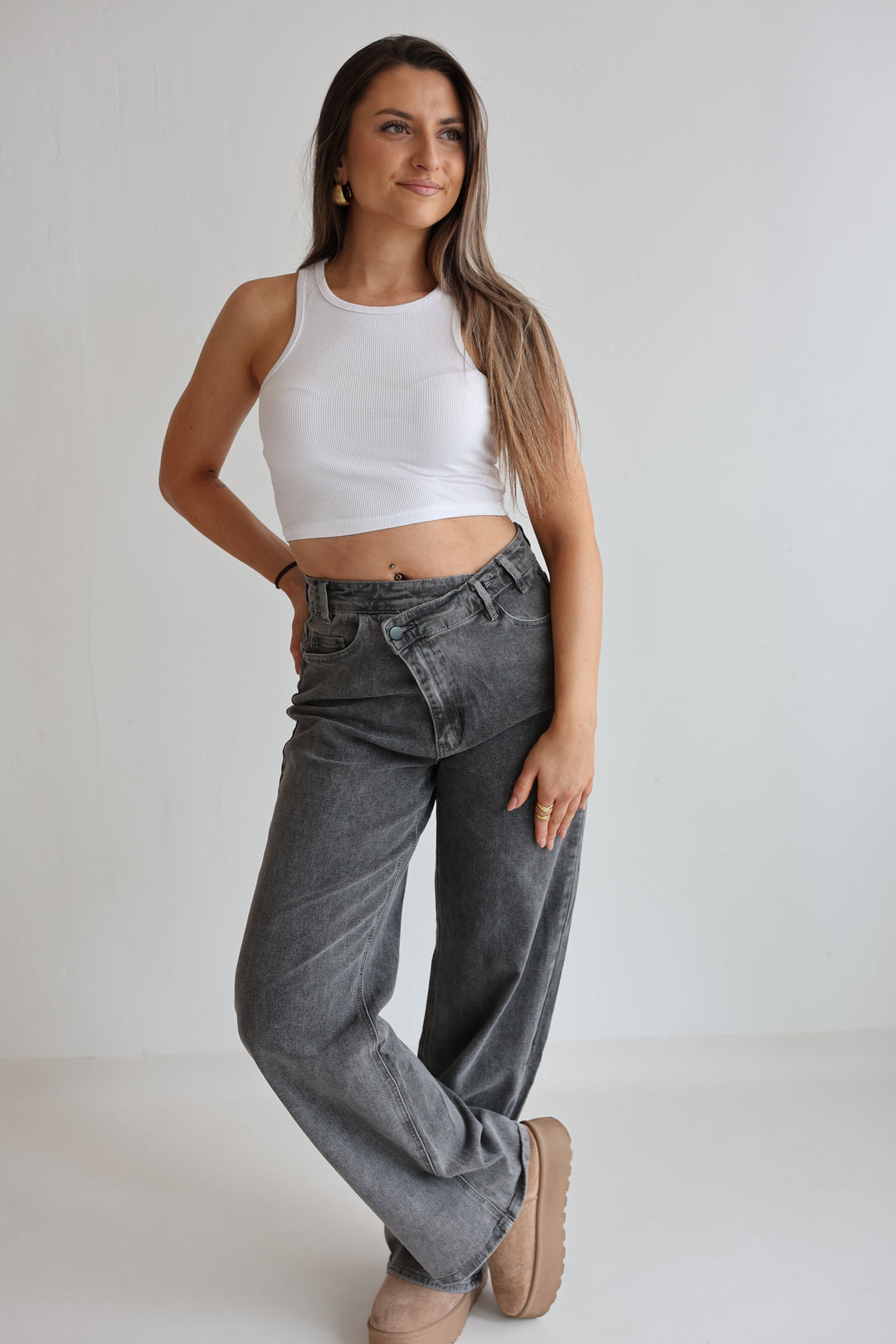 Asymmetrische Straight Fit Jeans Daria