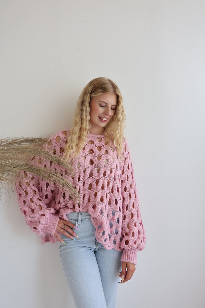 Grober Lochstrickpullover Cassy