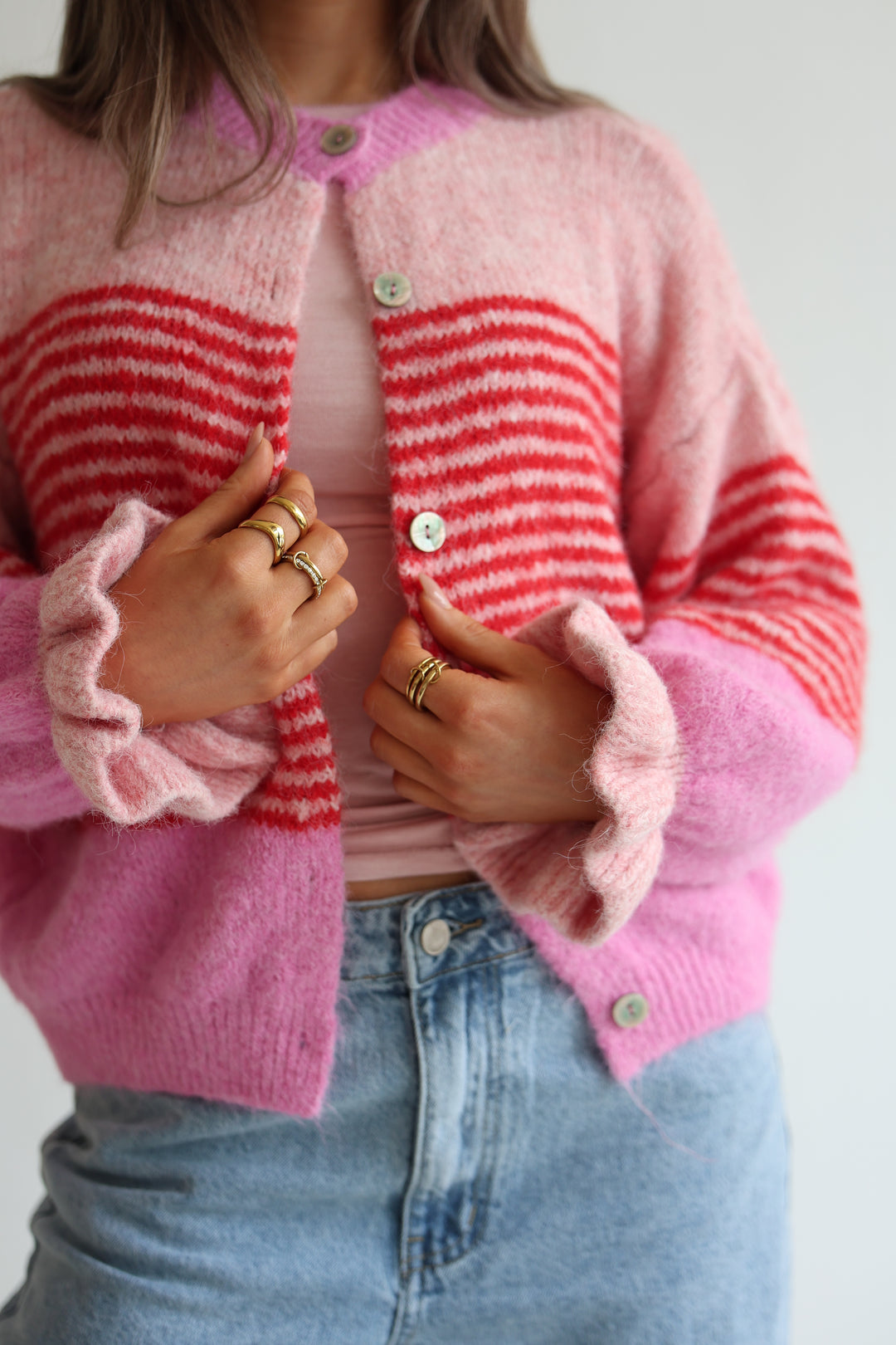 Candy Stripe Knit Cardigan