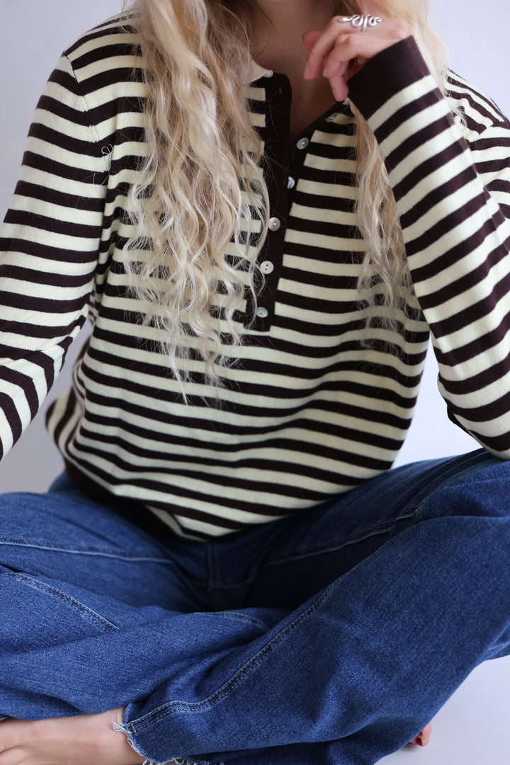 Rugby Striped Polo Longsleeve