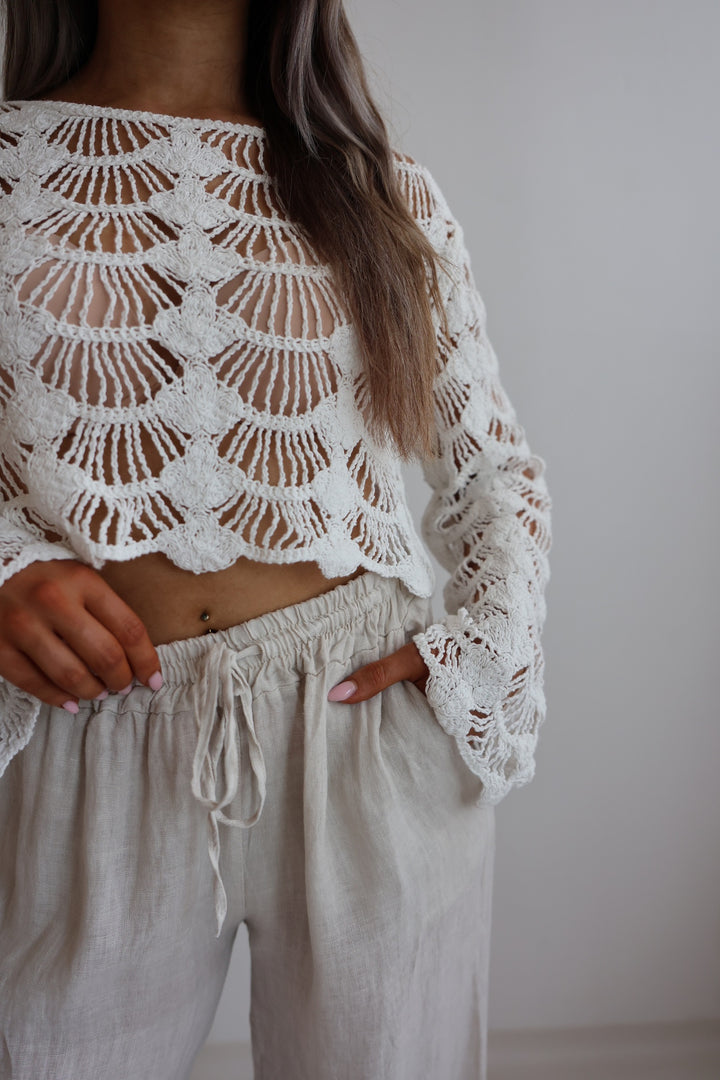 Leichter Cropped Pullover Shell Crochet
