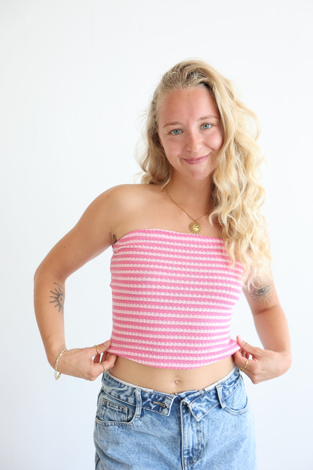 Striped Knit Tube Top