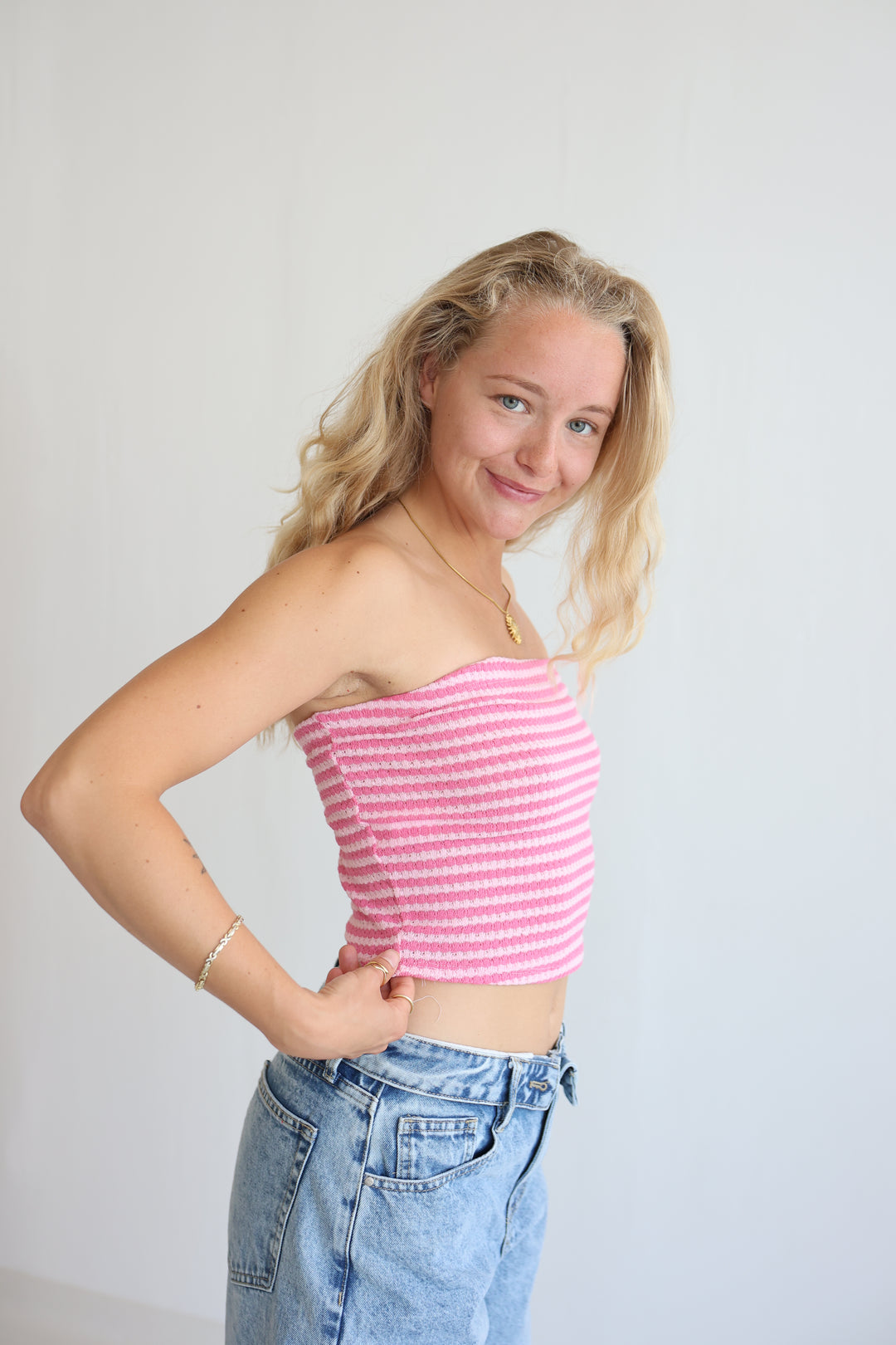 Striped Knit Tube Top
