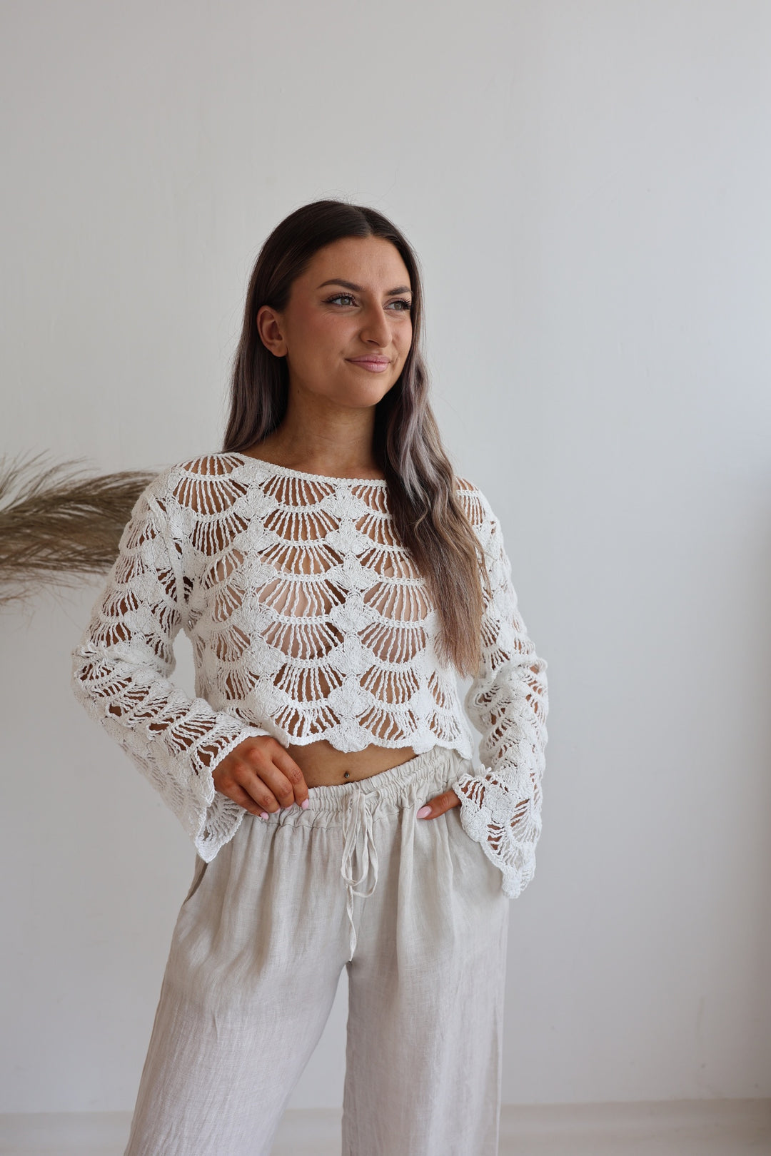 Leichter Cropped Pullover Shell Crochet