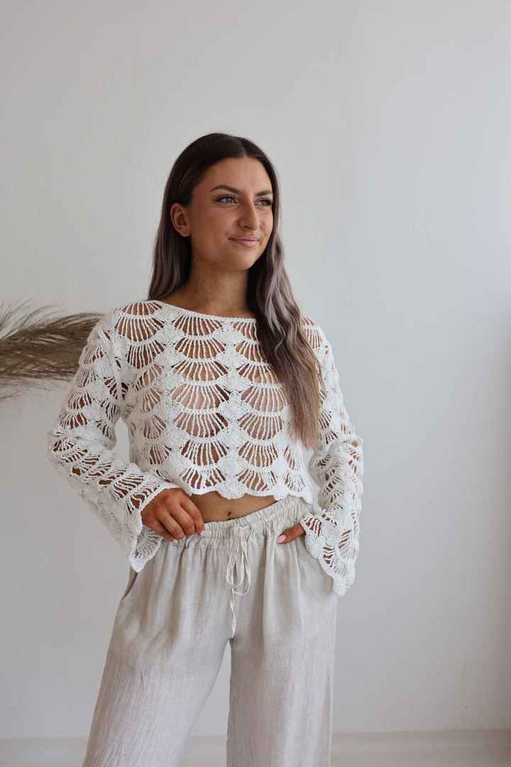 Leichter Cropped Pullover Shell Crochet