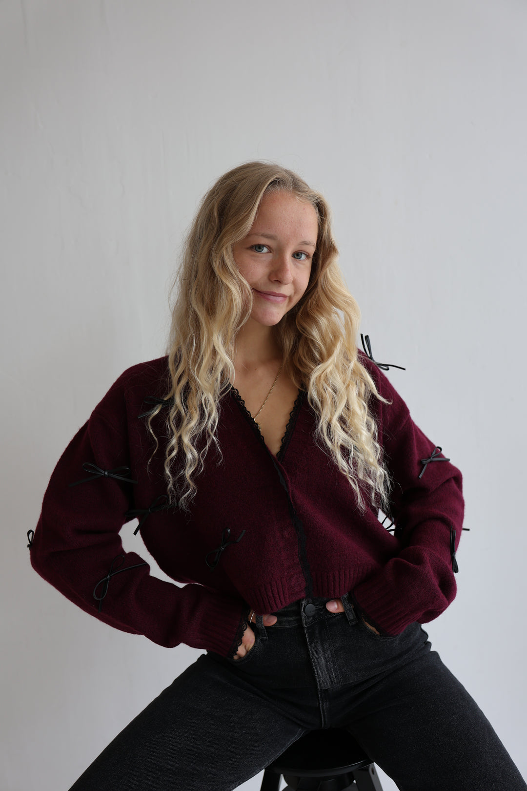 Cardigan Black Bows