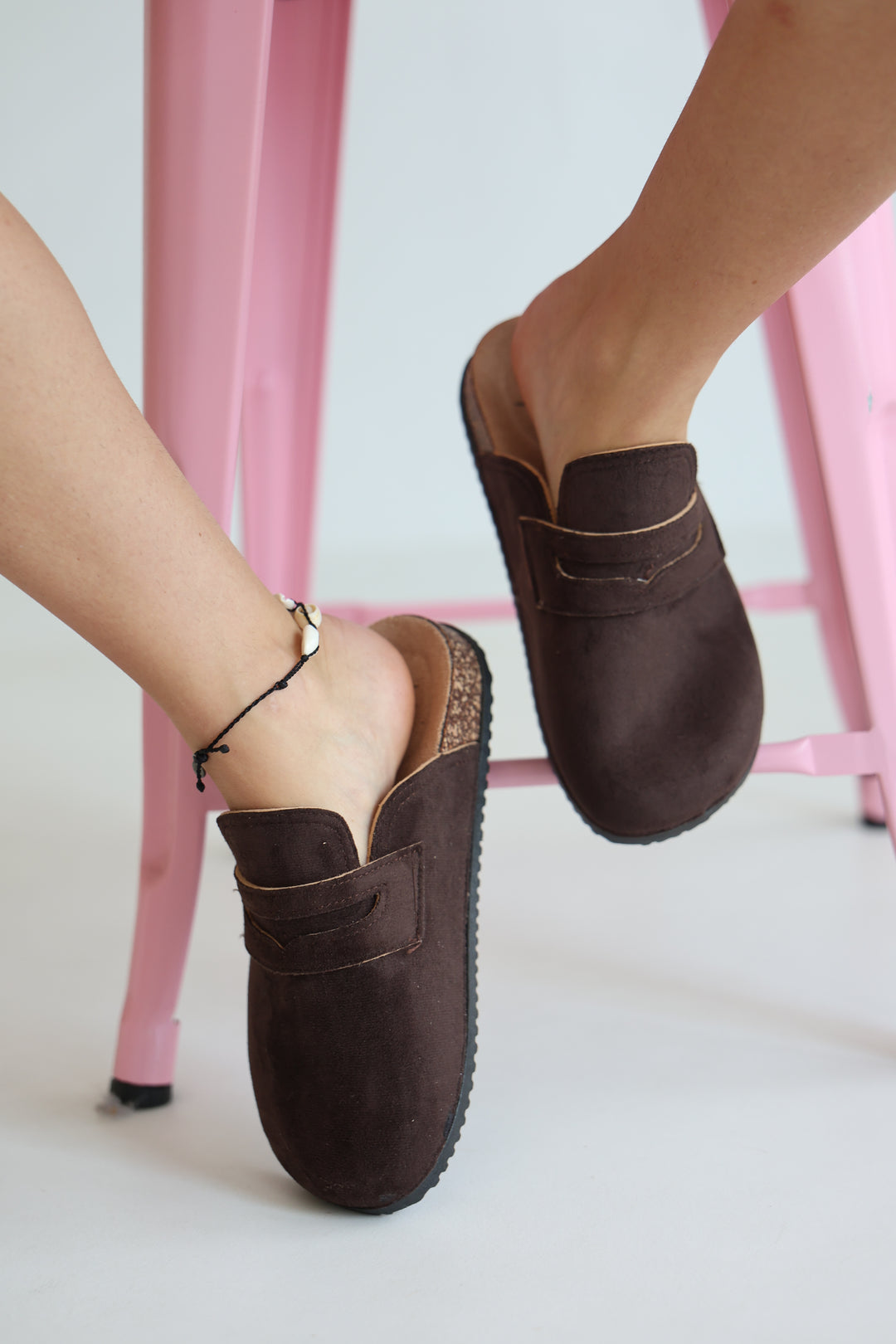 Soft Suede Touch Slip-On Mules