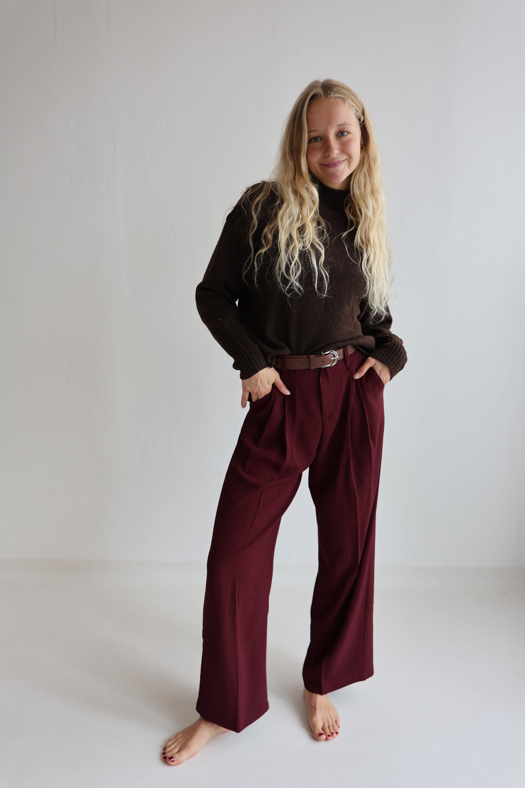 Bundfaltenhose mit Gürtel Anna (23091)