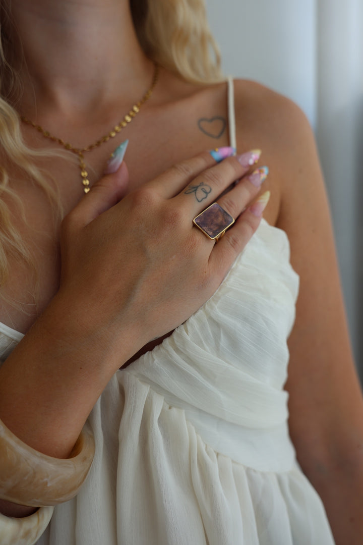 Ring Square Stone