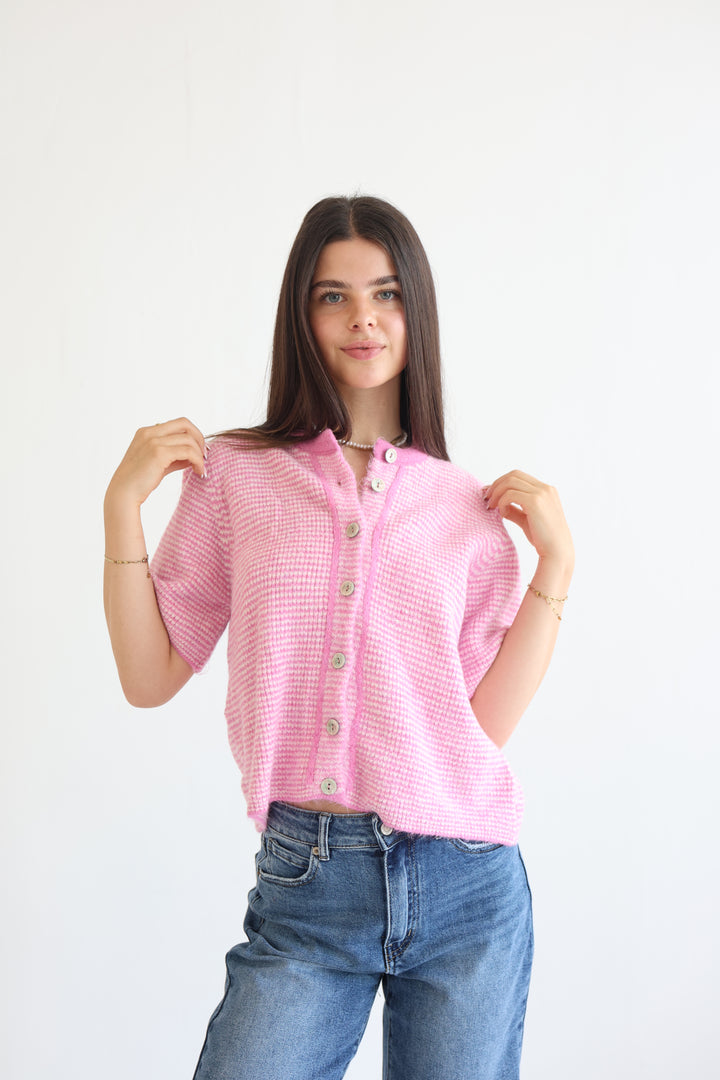Little French Stripe Cardigan