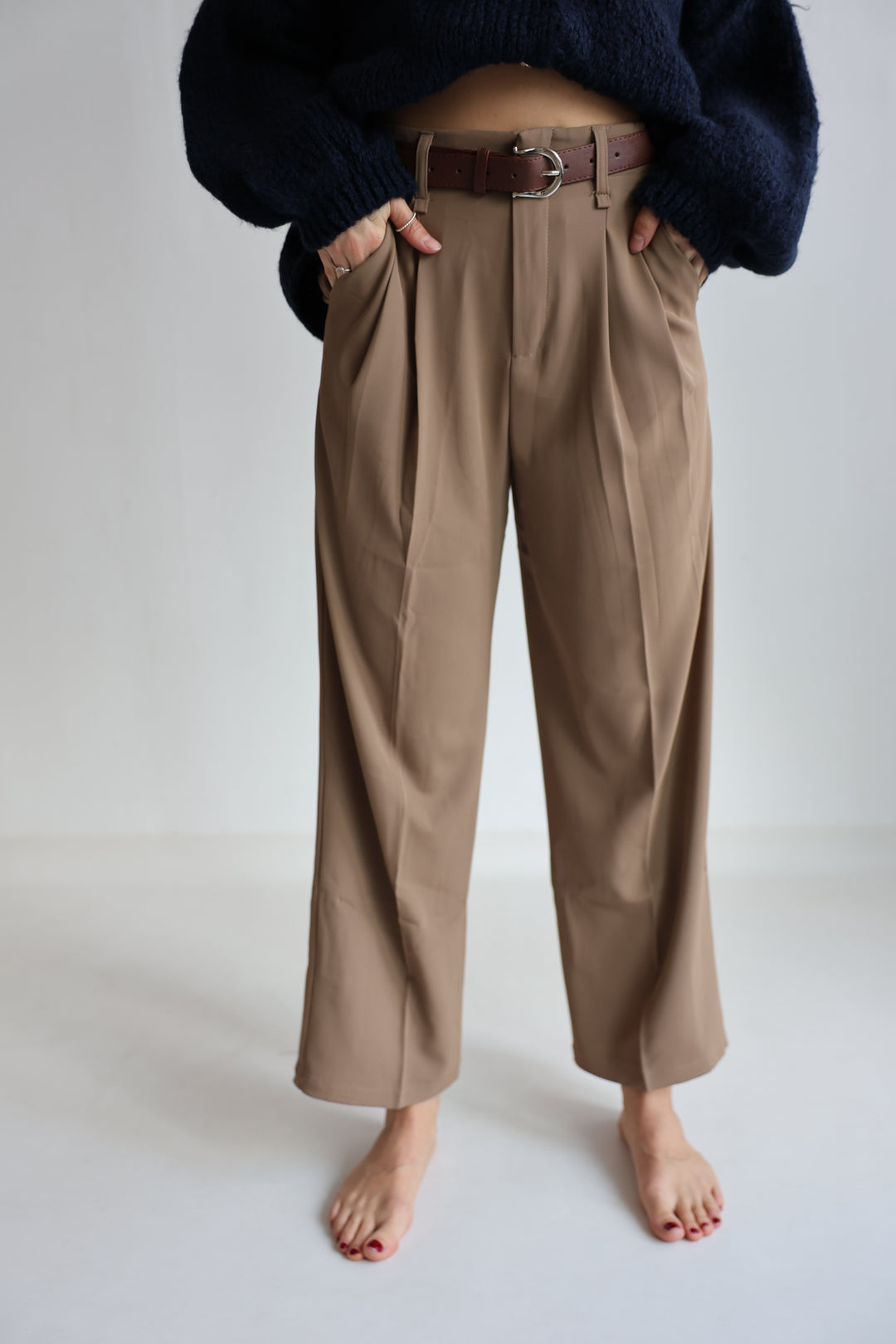 Bundfaltenhose mit Gürtel Anna (23091)