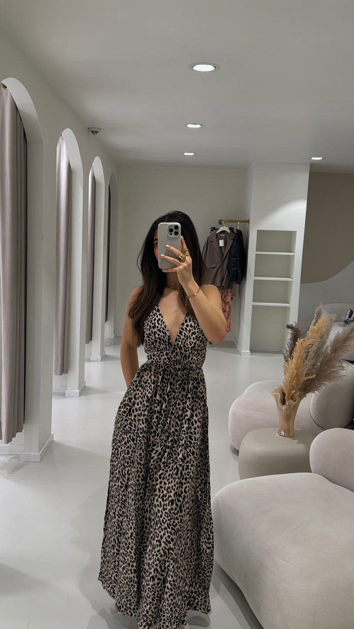 Leopard Print Boho Dress