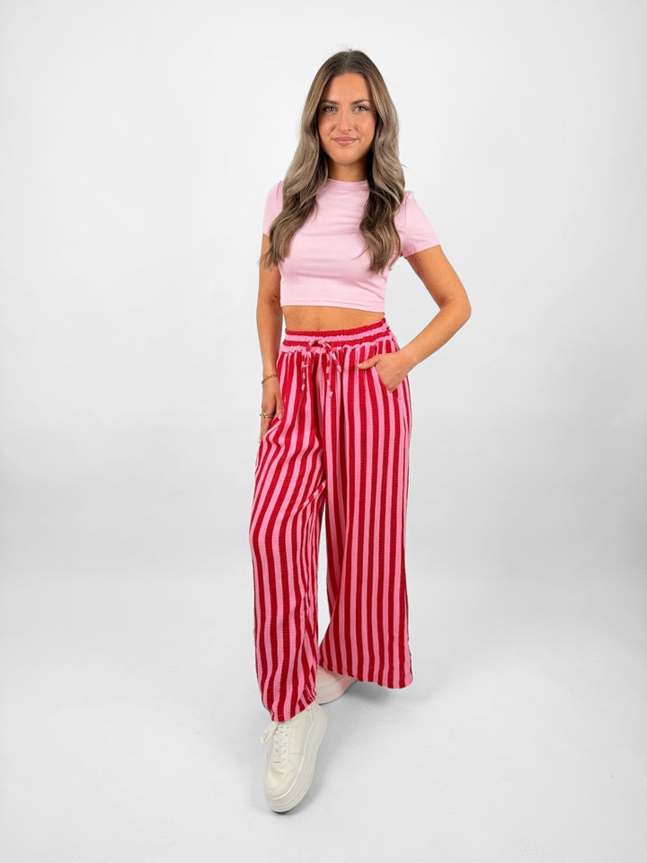 Gestreifte Musselinhose Cool Fit