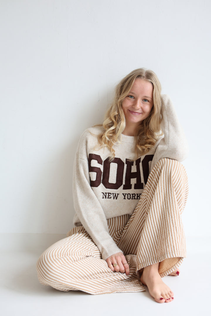 Lange Musselinhose mit Streifen Little Lines