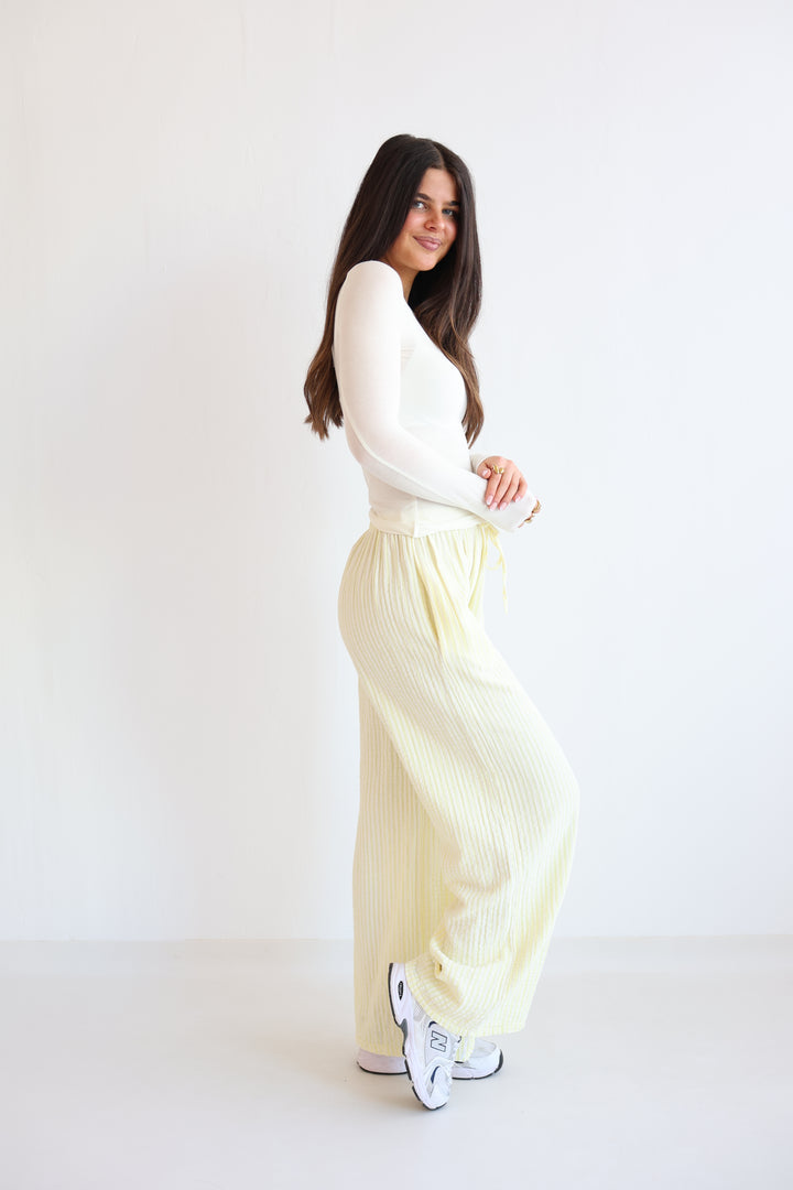 Lange Musselinhose mit Streifen Little Lines