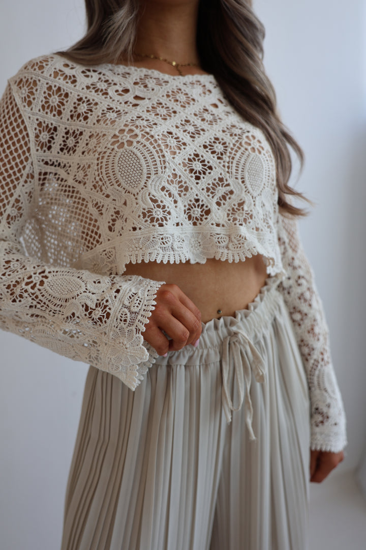 Cropped Häkelpullover Santorini