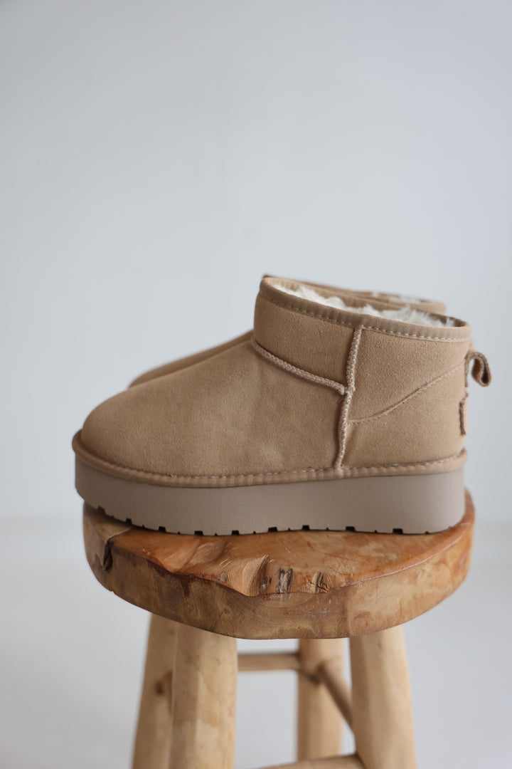 Leather Mini Plateau Boots