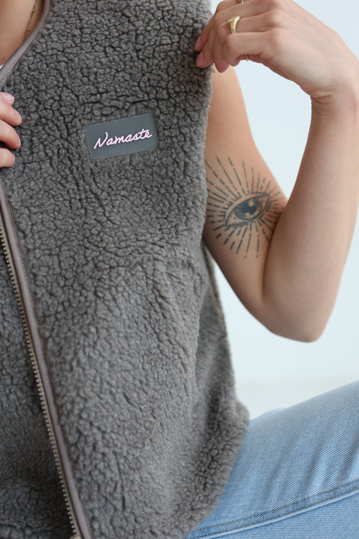 Teddy Zip Vest Namaste