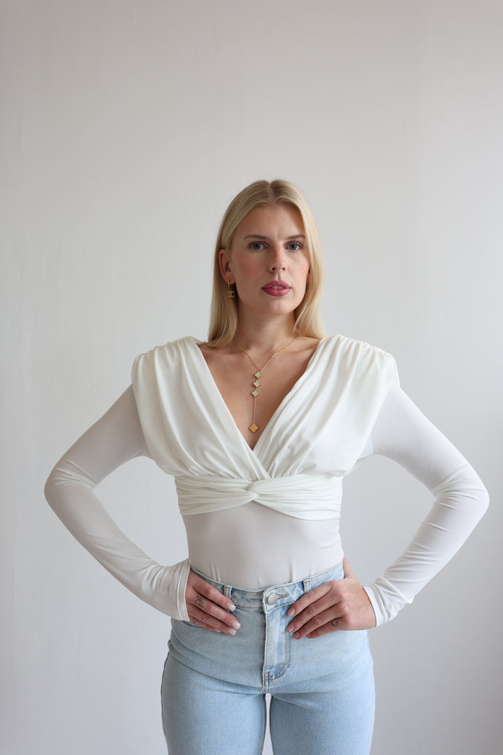 Drapiertes Wickel-Shirt Cassy