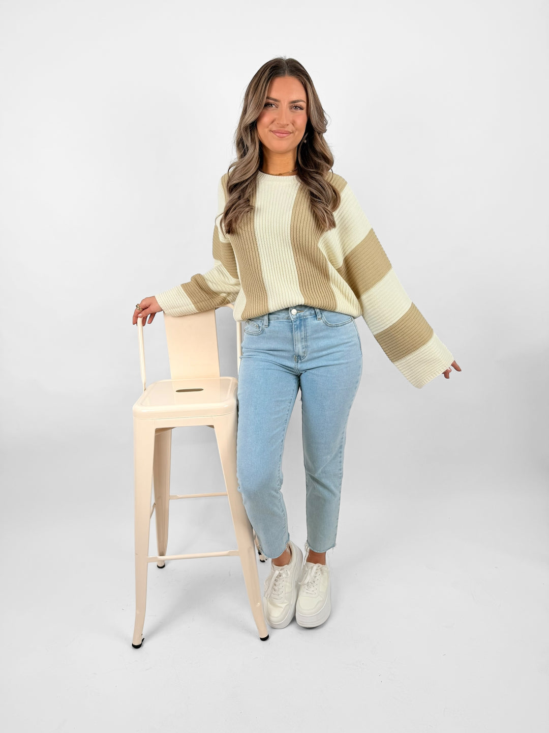 Oversize Pullover Block Stripes