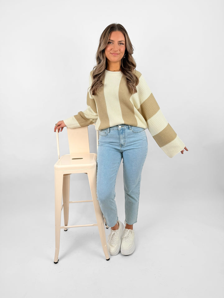 Oversize Pullover Block Stripes