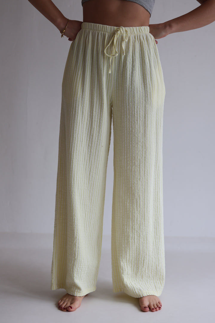 Lange Musselinhose mit Streifen Little Lines