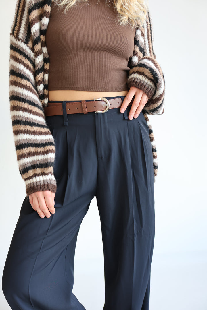 Bundfaltenhose mit Gürtel Anna (23091)