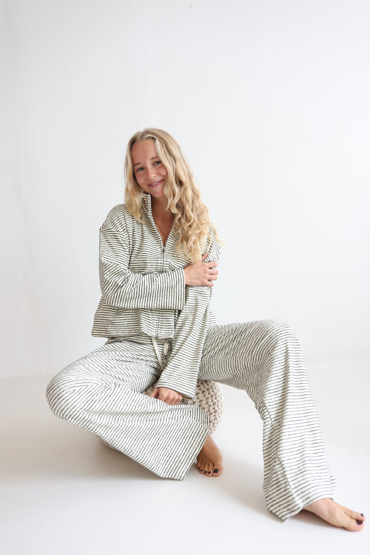 Marlow Stripe Zip Sweater