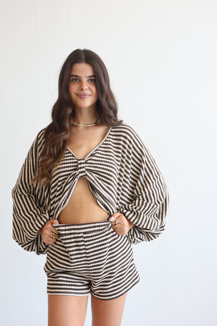 Striped Cotton Knit Lounge Set