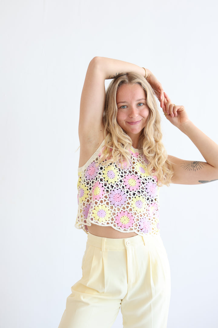 Boho Crochet Flower Top