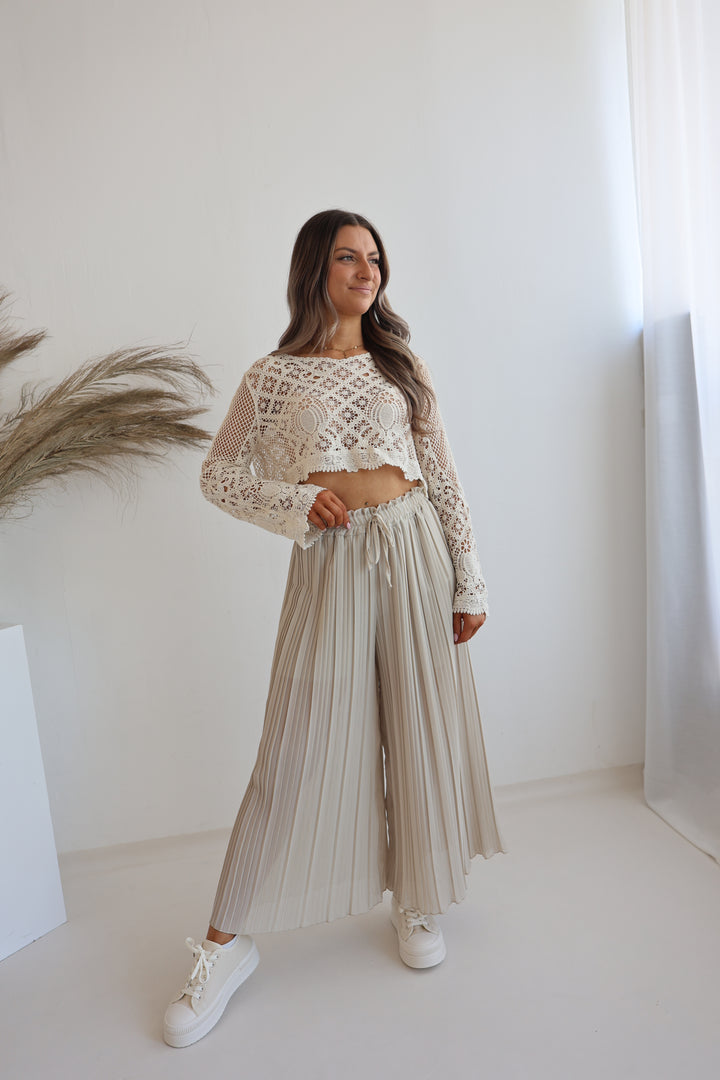 Cropped Häkelpullover Santorini