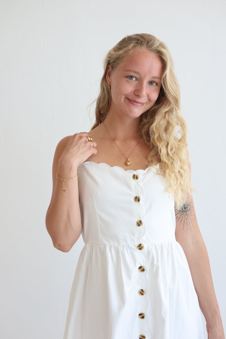 Riviera White Midi Dress