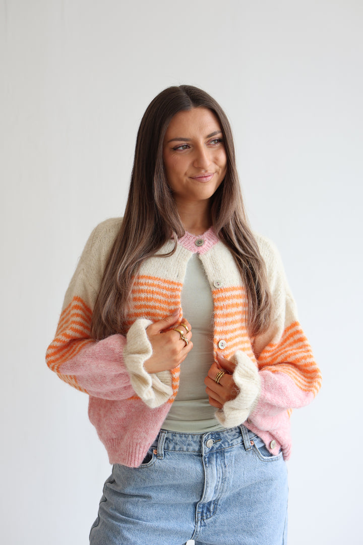 Candy Stripe Knit Cardigan