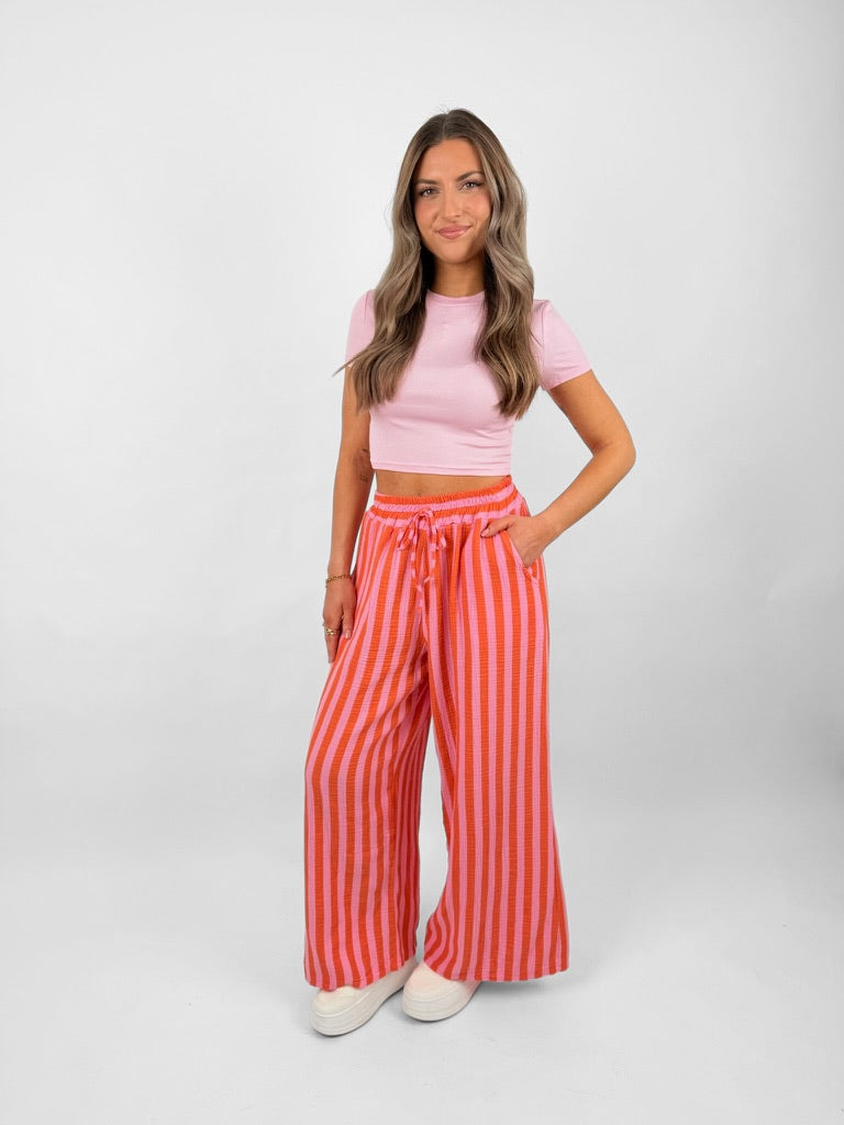 Gestreifte Musselinhose Cool Fit
