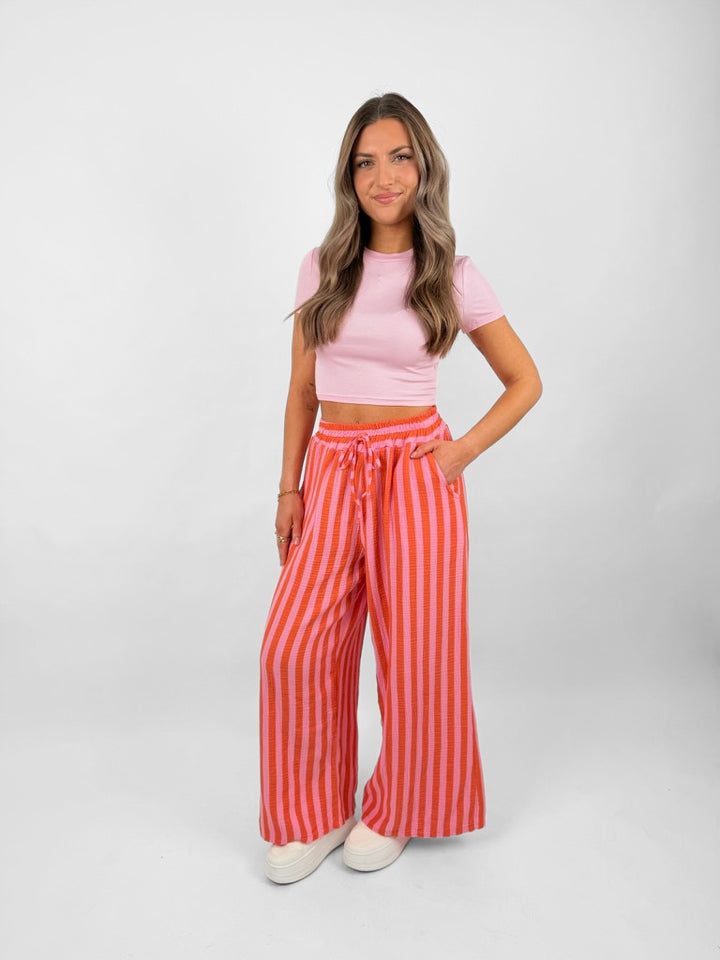 Gestreifte Musselinhose Cool Fit