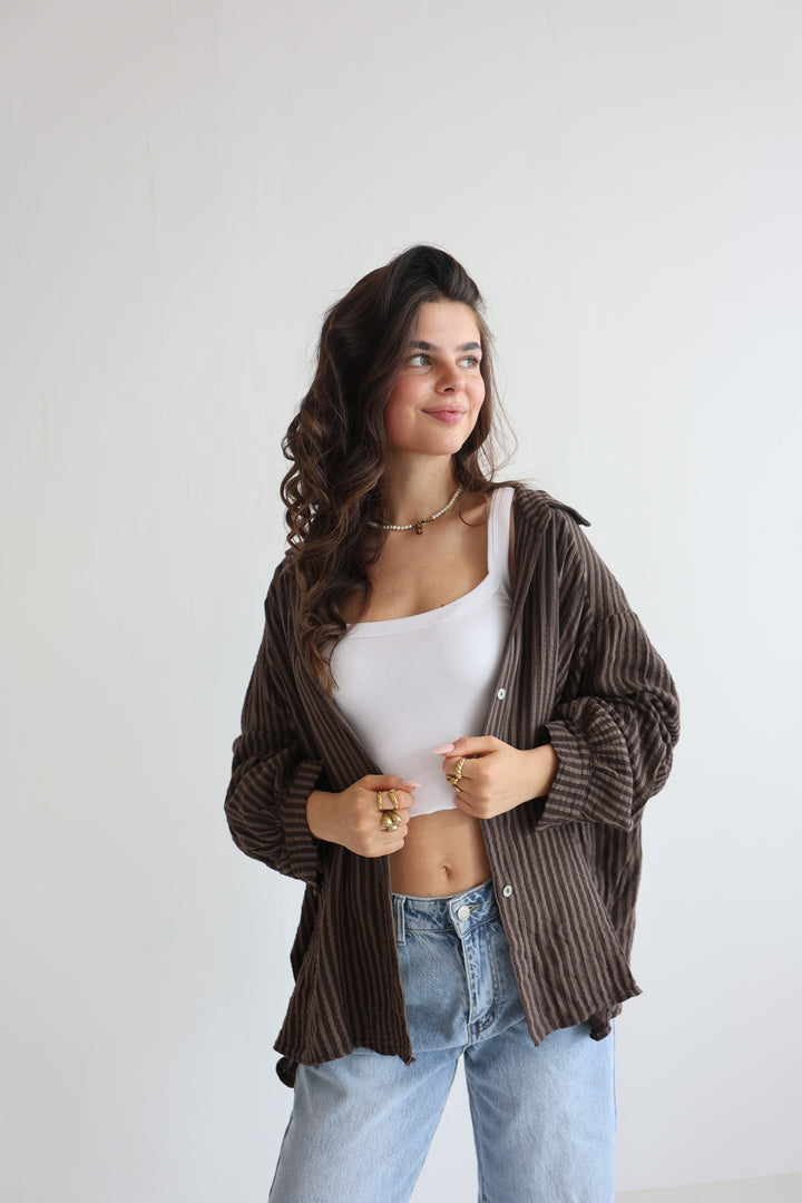 Gestreifte Musselinbluse Meadow